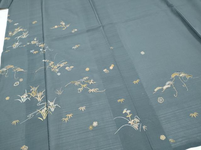 平和屋着物*夏物 訪問着 変わり絽 総刺繍 松竹梅 金糸 正絹 逸品 CABJ4801hy