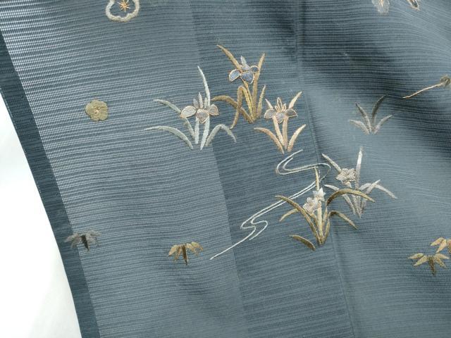 平和屋着物*夏物 訪問着 変わり絽 総刺繍 松竹梅 金糸 正絹 逸品 CABJ4801hy