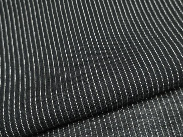 平和屋着物*夏物 お召 紗 間道 黒地 正絹 逸品 CABJ4805hy