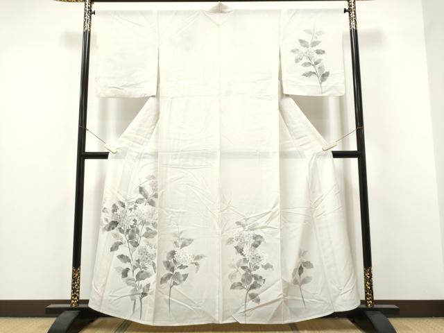 平和屋着物*夏物 訪問着 絽 手描き 紫陽花 正絹 逸品 CABJ4811hy