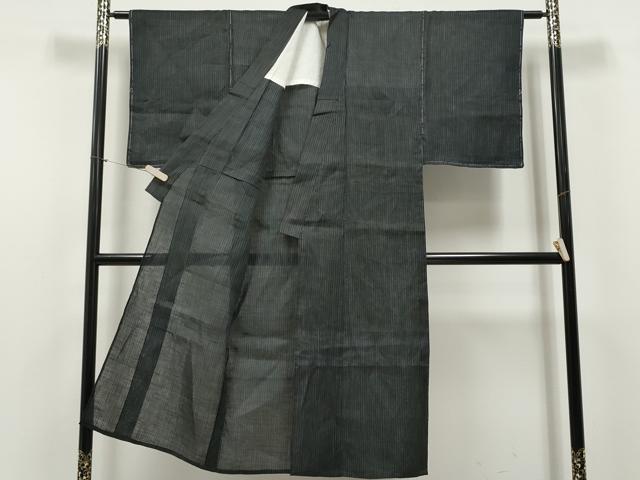 平和屋着物*夏物 男性 上布 縞 麻 逸品 CABJ4819hy