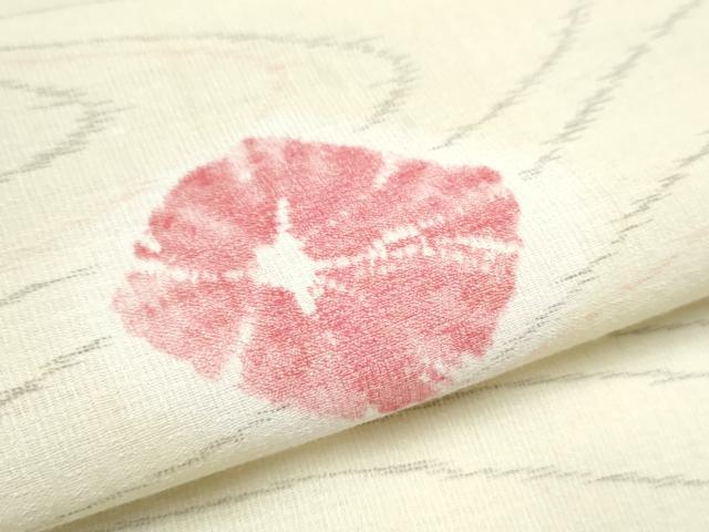 平和屋着物*夏物 小紋 紗 舞花文 洗える着物 CABJ4829hy