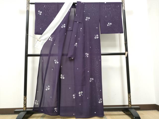 平和屋着物*夏物 小紋 絽 総絞り 枝葉文 正絹 逸品 CABJ4834hy