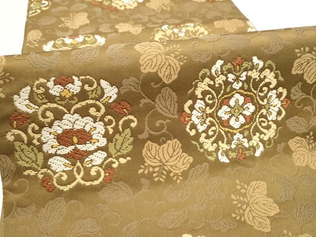 平和屋着物●こむさでもーど・COMME CA DU MODE 六通柄袋帯 唐織 花唐草文 やまと誂製 正絹 逸品 CABJ4840hy