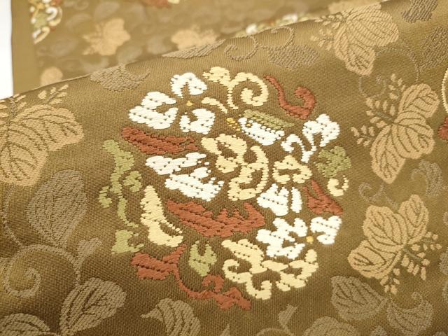 平和屋着物●こむさでもーど・COMME CA DU MODE 六通柄袋帯 唐織 花唐草文 やまと誂製 正絹 逸品 CABJ4840hy