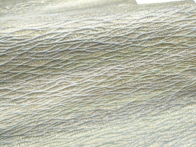 平和屋着物●全通柄袋帯 霞文 金糸 正絹 逸品 CABJ4870hy