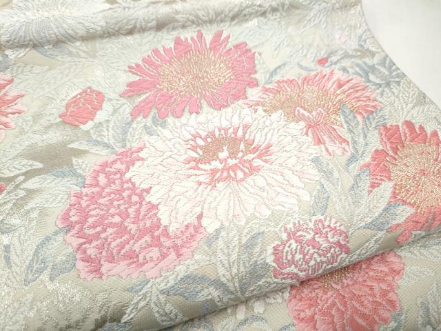 平和屋着物●六通柄袋帯 唐織 草花文 金銀糸 正絹 逸品 CABJ4874hy