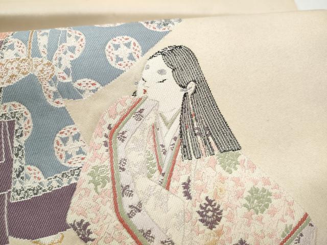 平和屋着物●加賀友禅の巨匠 初代 由水十久 太鼓柄袋帯 うなる光 正絹 逸品 CABJ4893hy
