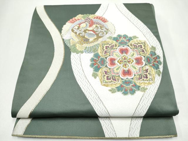 平和屋着物●六通柄袋帯 唐織 立涌文 金銀糸 正絹 逸品 CABJ4905hy