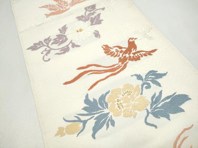 平和屋着物●六通柄袋帯 唐織 花喰鳥 金糸 正絹 逸品 CABJ4907hy