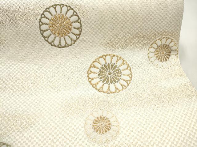 平和屋着物●全通柄袋帯 舞菊文 金糸 ますいわ屋扱い 正絹 逸品 CABJ4918hy