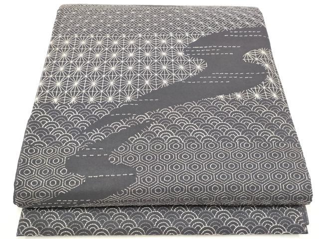 平和屋着物●全通柄袋帯 刺し子 流水吉祥文 やまと誂製 正絹 逸品 CABJ4923hy