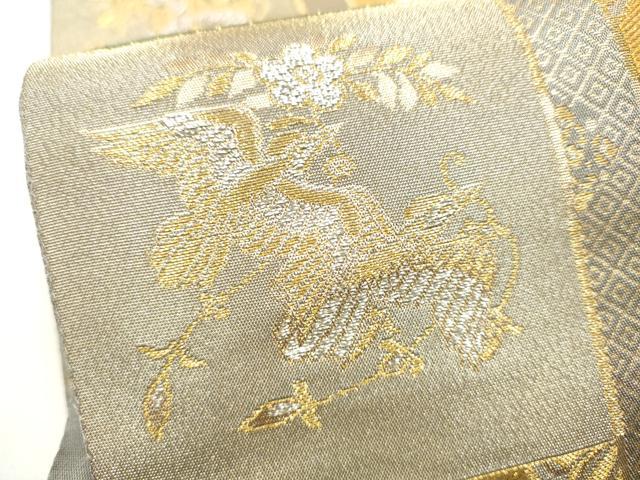 平和屋着物●六通柄袋帯 市松天平紋 金銀糸 正絹 逸品 CABJ4928hy