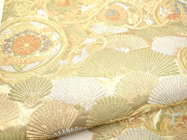 平和屋着物●西陣 服部織物謹製 六通柄袋帯 蜀江草花文 金銀糸 正絹 逸品 CABJ4947hy