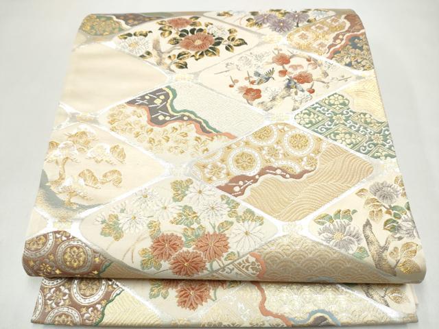 平和屋着物●六通柄袋帯 唐織 琳派 金銀糸 正絹 逸品 CABJ4948hy