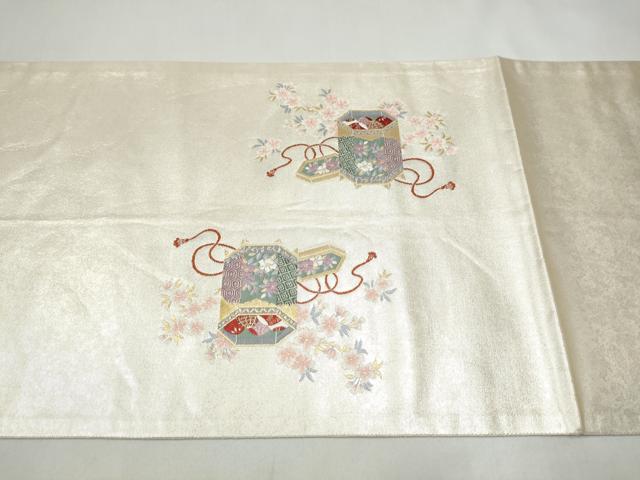 平和屋着物●松岡正剛 太鼓柄袋帯 春麗人 金糸 正絹 逸品 CABJ4951hy