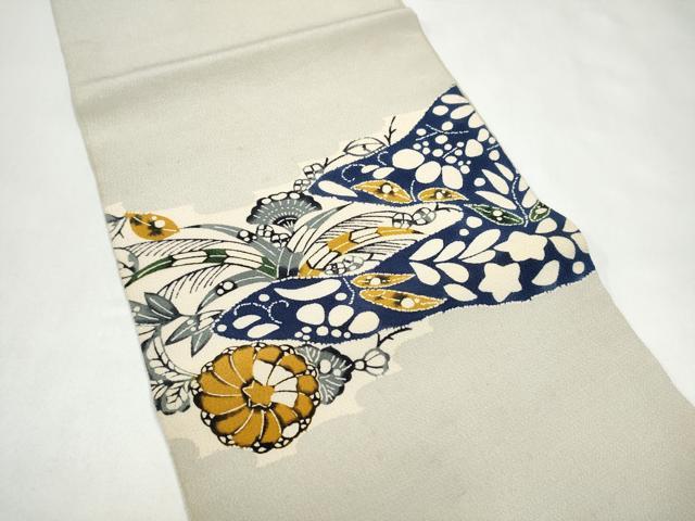 平和屋着物●九寸開き名古屋帯 辻が花 鬼しぼ縮緬 正絹 逸品 CABJ4970hy