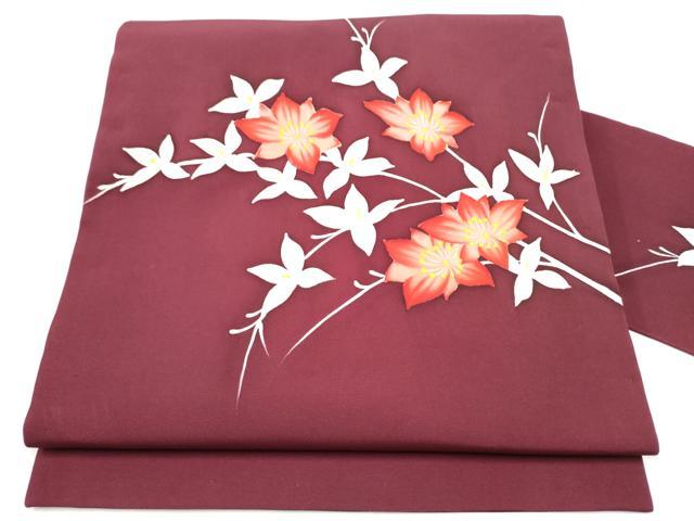 平和屋着物●九寸名古屋帯 枝花文 正絹 逸品 CABJ4976hy