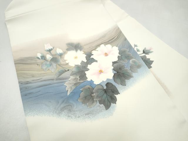 平和屋着物●伝統工芸士 範人 塩瀬 九寸名古屋帯 墨流し染め そよ風 三越扱い 共箱付き 正絹 逸品 CABJ4997hy