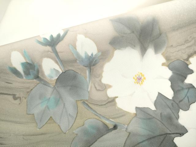 平和屋着物●伝統工芸士 範人 塩瀬 九寸名古屋帯 墨流し染め そよ風 三越扱い 共箱付き 正絹 逸品 CABJ4997hy