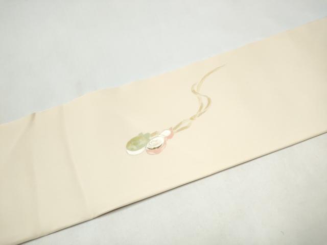 平和屋着物●塩瀬 九寸名古屋帯 手描き 玩具文 正絹 逸品 CABJ5025hy