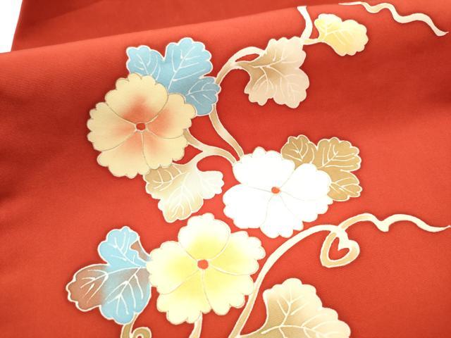 平和屋着物●塩瀬 九寸名古屋帯 枝花文 正絹 逸品 CABJ5031hy