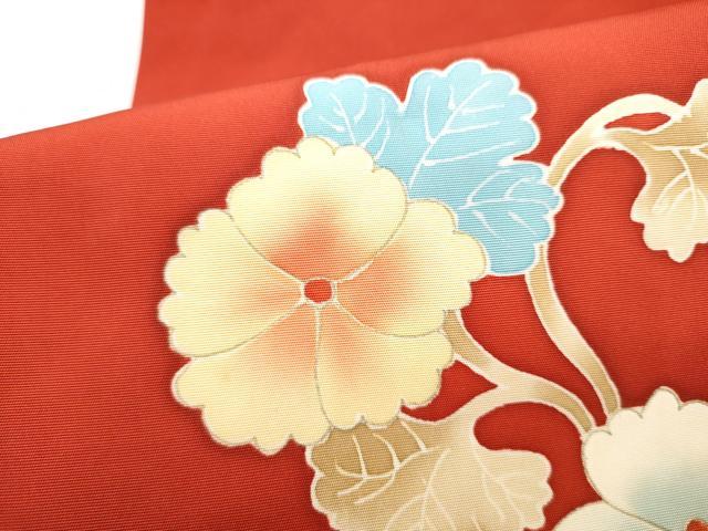 平和屋着物●塩瀬 九寸名古屋帯 枝花文 正絹 逸品 CABJ5031hy