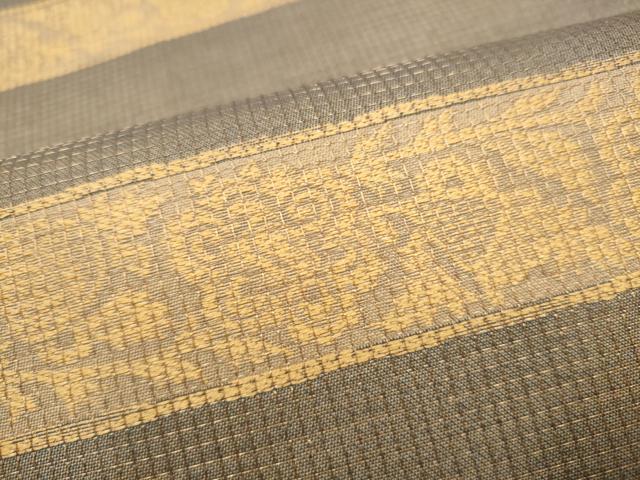 平和屋着物●全通柄袋帯 横段花唐草文 金糸 正絹 逸品 CABJ5039hy