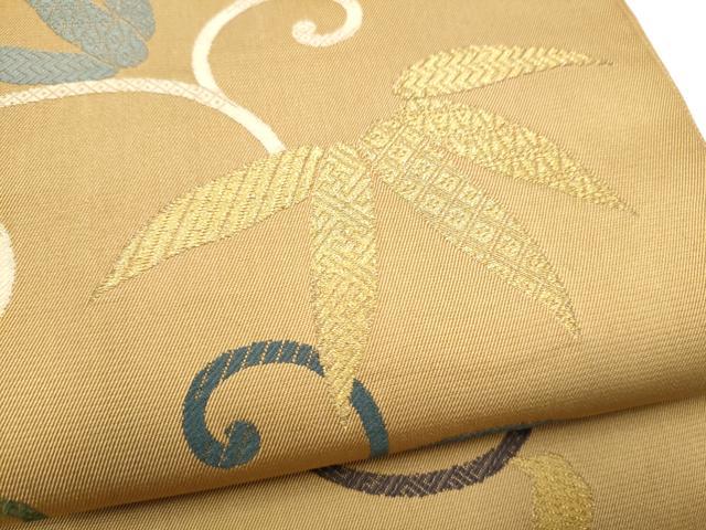 平和屋着物●六通柄 本袋帯 笹唐草文 正絹 逸品 CABJ5047hy
