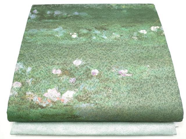平和屋着物●太鼓柄袋帯 刺繍 舞花文 金銀糸 正絹 逸品 CABJ5059hy