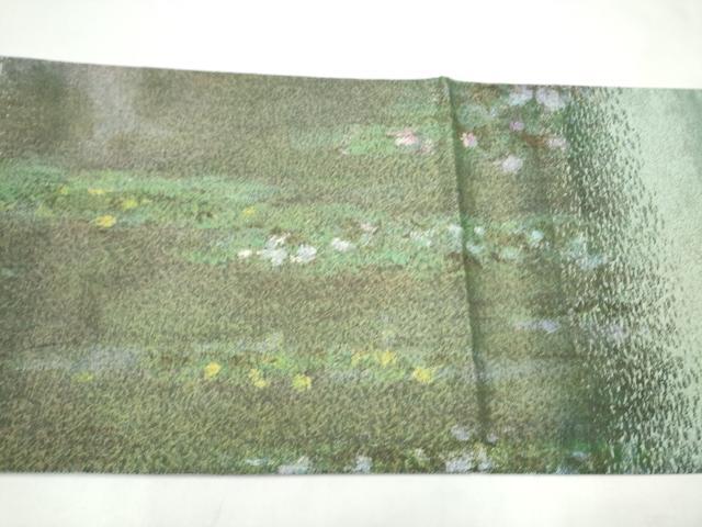 平和屋着物●太鼓柄袋帯 刺繍 舞花文 金銀糸 正絹 逸品 CABJ5059hy
