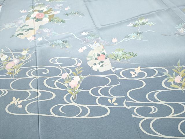 平和屋着物●訪問着 雪輪草花文 暈し染め 金彩 正絹 逸品 CABJ5066hy
