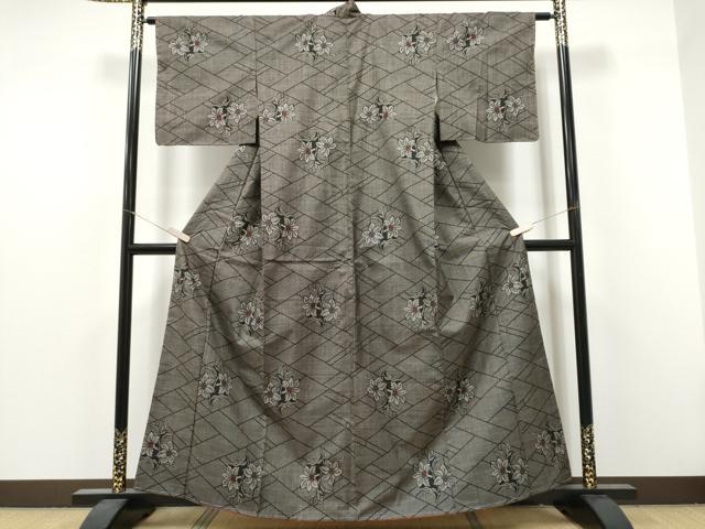 平和屋着物●本場大島紬 7マルキ 百合 正絹 逸品 未使用 CABJ5067hy