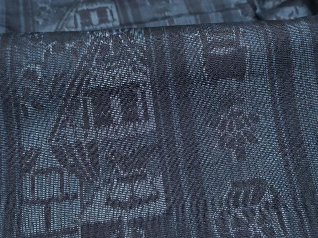 平和屋着物●上質な紬 風景文 正絹 逸品 CABJ5072hy