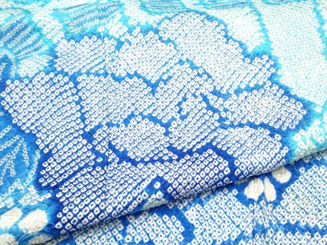 平和屋着物●豪華振袖 総絞り 檜扇舞花文 暈し染め 正絹 逸品 CABJ5074hy