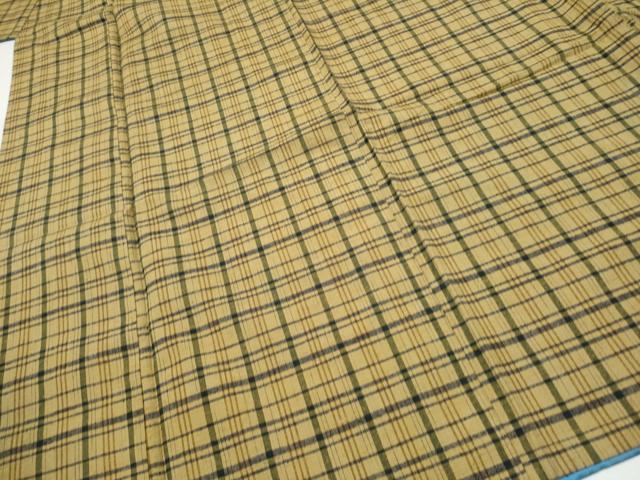 平和屋着物●上質な紬 格子柄 正絹 逸品 CABJ5080hy