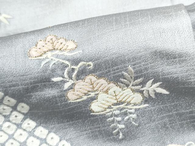 平和屋着物●訪問着 総刺繍 絞り 飛鶴松竹梅 暈し染め 金糸 正絹 逸品 CABJ5085hy