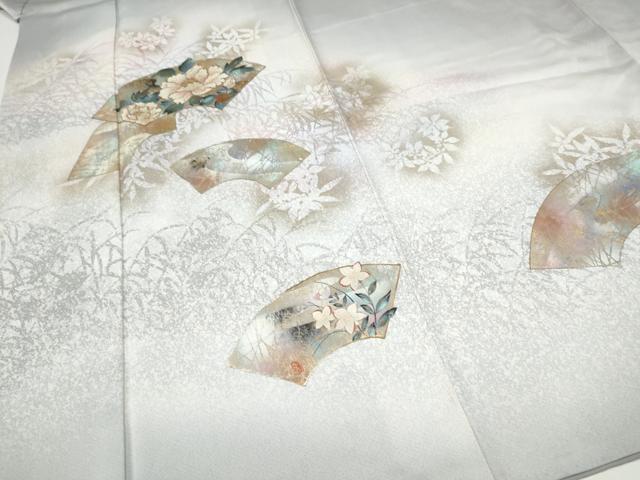 平和屋着物●訪問着 地紙草花文 暈し染め 金彩 正絹 逸品 CABJ5086hy