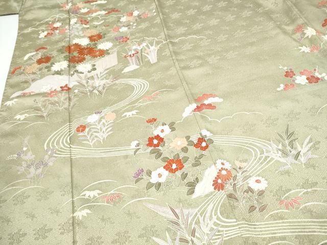 平和屋着物●訪問着 刺繍 屏風松竹梅花文 金彩 正絹 逸品 CABJ5091hy