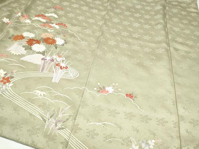 平和屋着物●訪問着 刺繍 屏風松竹梅花文 金彩 正絹 逸品 CABJ5091hy