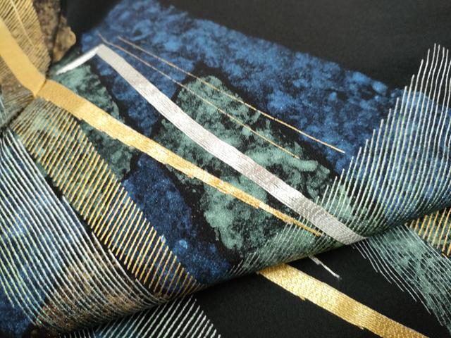 平和屋着物●豪華黒留袖 作家物 駒刺繍 霞文 金銀彩 正絹 逸品 CABJ5094hy
