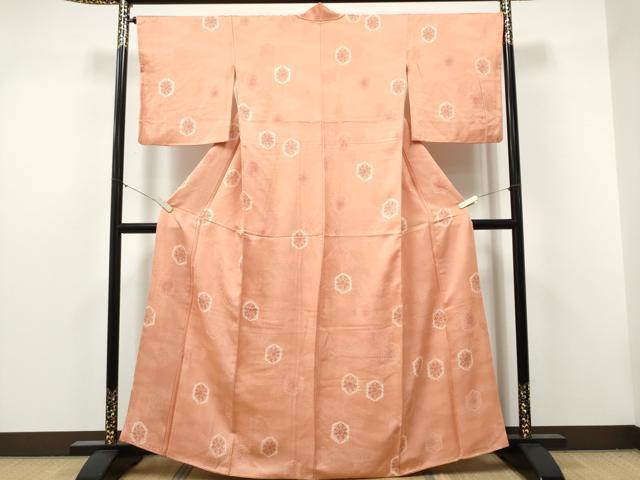 平和屋着物●上質な小紋 絞り 地紋起こし 亀甲花唐草文 正絹 逸品 CABJ5095hy