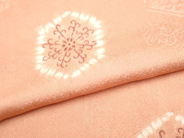 平和屋着物●上質な小紋 絞り 地紋起こし 亀甲花唐草文 正絹 逸品 CABJ5095hy