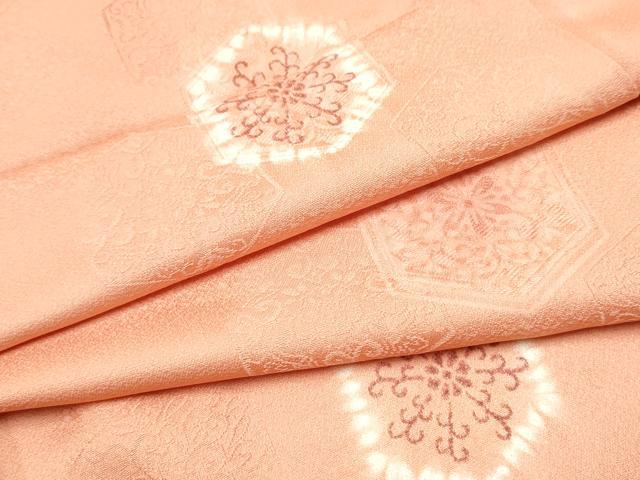 平和屋着物●上質な小紋 絞り 地紋起こし 亀甲花唐草文 正絹 逸品 CABJ5095hy