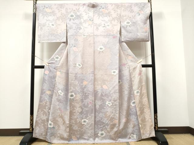 平和屋着物●上質な小紋 地紋起こし 草花文 正絹 逸品 CABJ5109hy