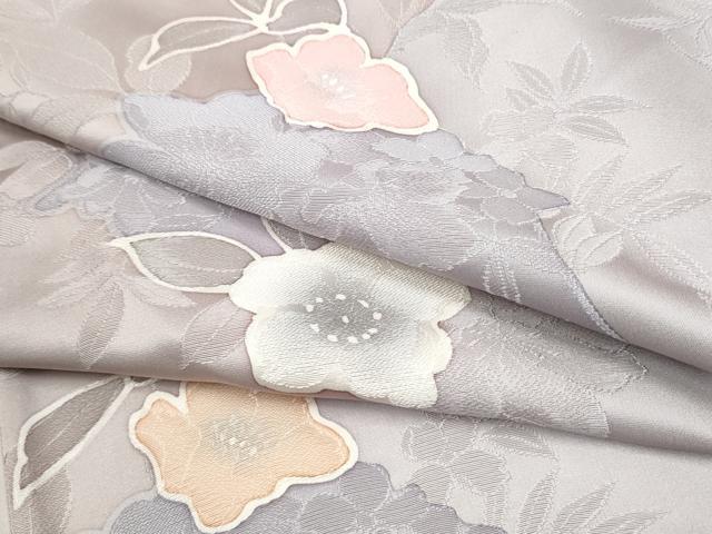 平和屋着物●上質な小紋 地紋起こし 草花文 正絹 逸品 CABJ5109hy