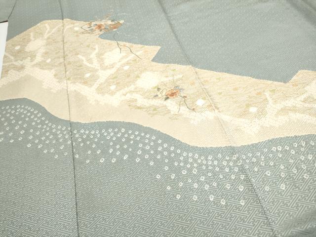 平和屋着物●訪問着 絞り 刺繍 地紙花文 金彩 ますいわ屋扱い 正絹 逸品 CABJ5111hy
