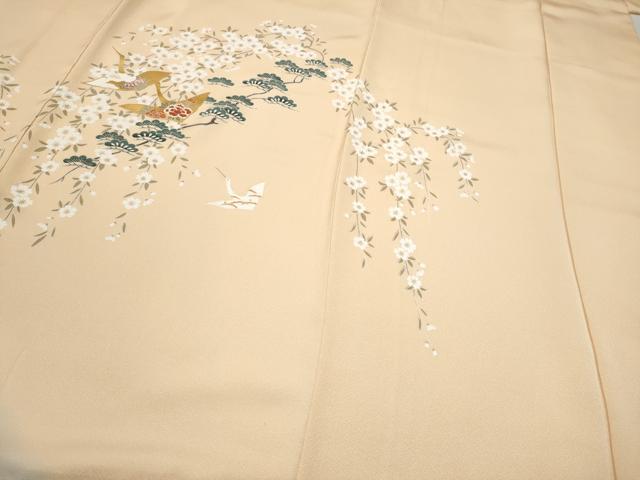 平和屋着物●訪問着 飛鶴草花文 暈し染め 金彩 正絹 逸品 未使用 CABJ5112hy