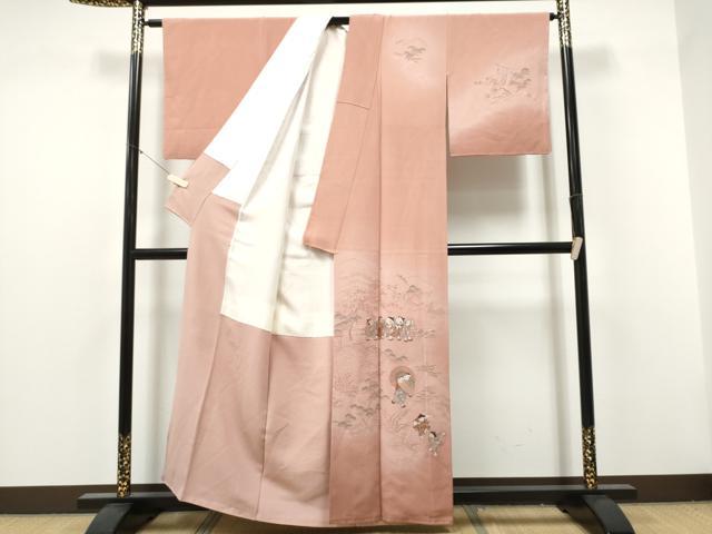 平和屋着物●中国三大刺繍 スワトウ刺繍 総刺繍 訪問着 童子遊び 暈し染め 正絹 逸品 未使用 CABJ5113hy