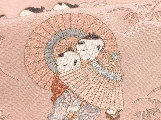 平和屋着物●中国三大刺繍 スワトウ刺繍 総刺繍 訪問着 童子遊び 暈し染め 正絹 逸品 未使用 CABJ5113hy